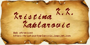 Kristina Kaplarović vizit kartica